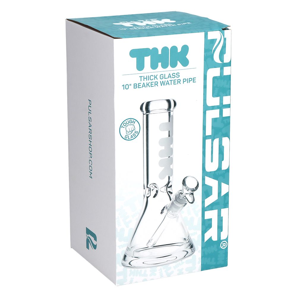Pulsar ~ "THK" 9mm Beaker Glass Water Pipe - 10" / 14mm F
