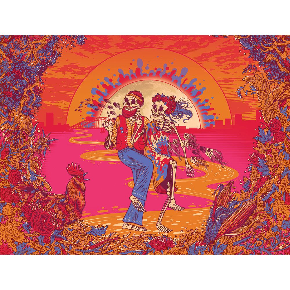 Pulsar ~ Grateful Dead x Pulsar Inside Print Bent Sherlock Pipe | 4"
