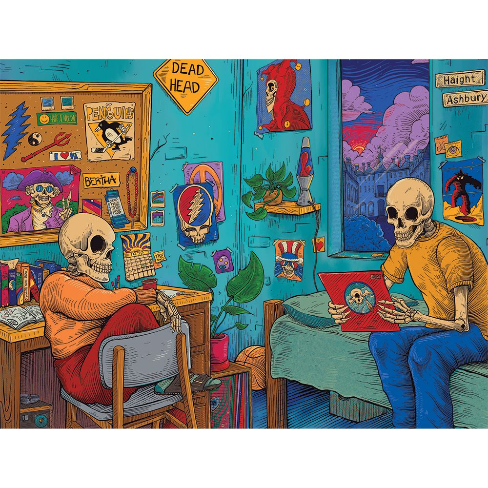 Pulsar ~ Grateful Dead x Pulsar Inside Print Bent Sherlock Pipe | 4"