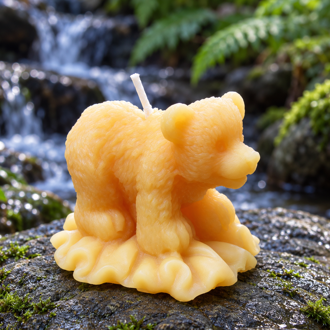 Baby Bear Cub Beeswax Candle