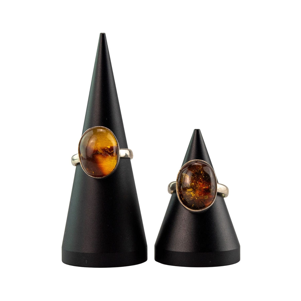 Oval Amber Ring Sterling Silver