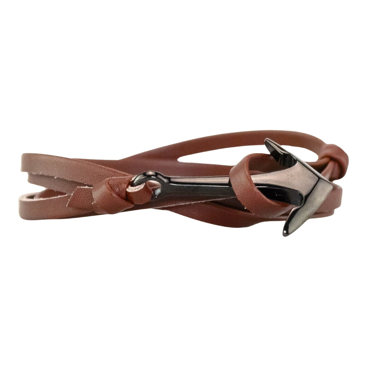 Anchor Clasp Leather Wrap Bracelet