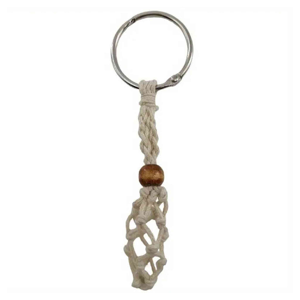 Adjustable Macrame Crystal Holder Keychain