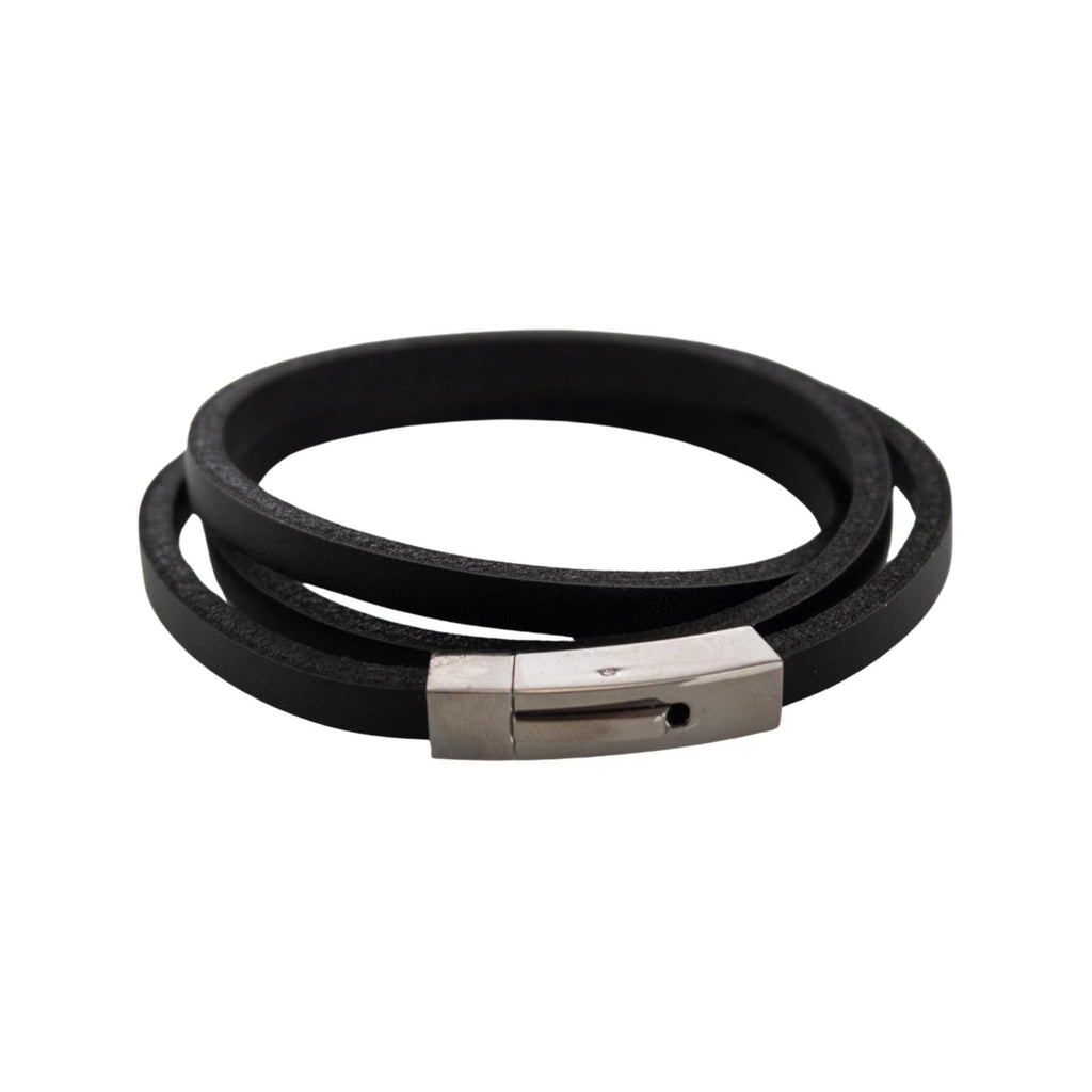 Black Leather Wrap Bracelet