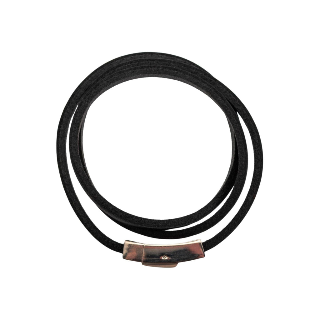 Black Leather Wrap Bracelet