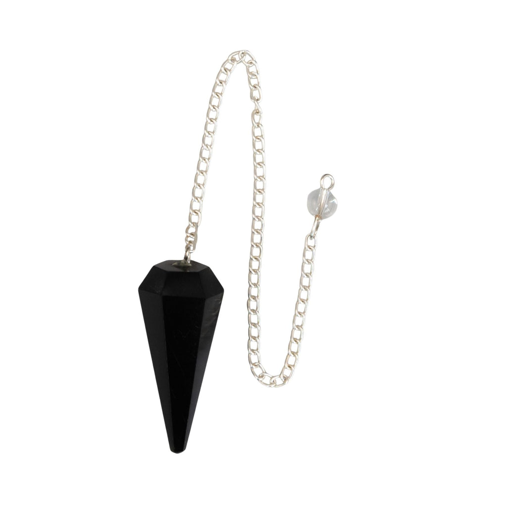 Black Obsidian Faceted Pendulum
