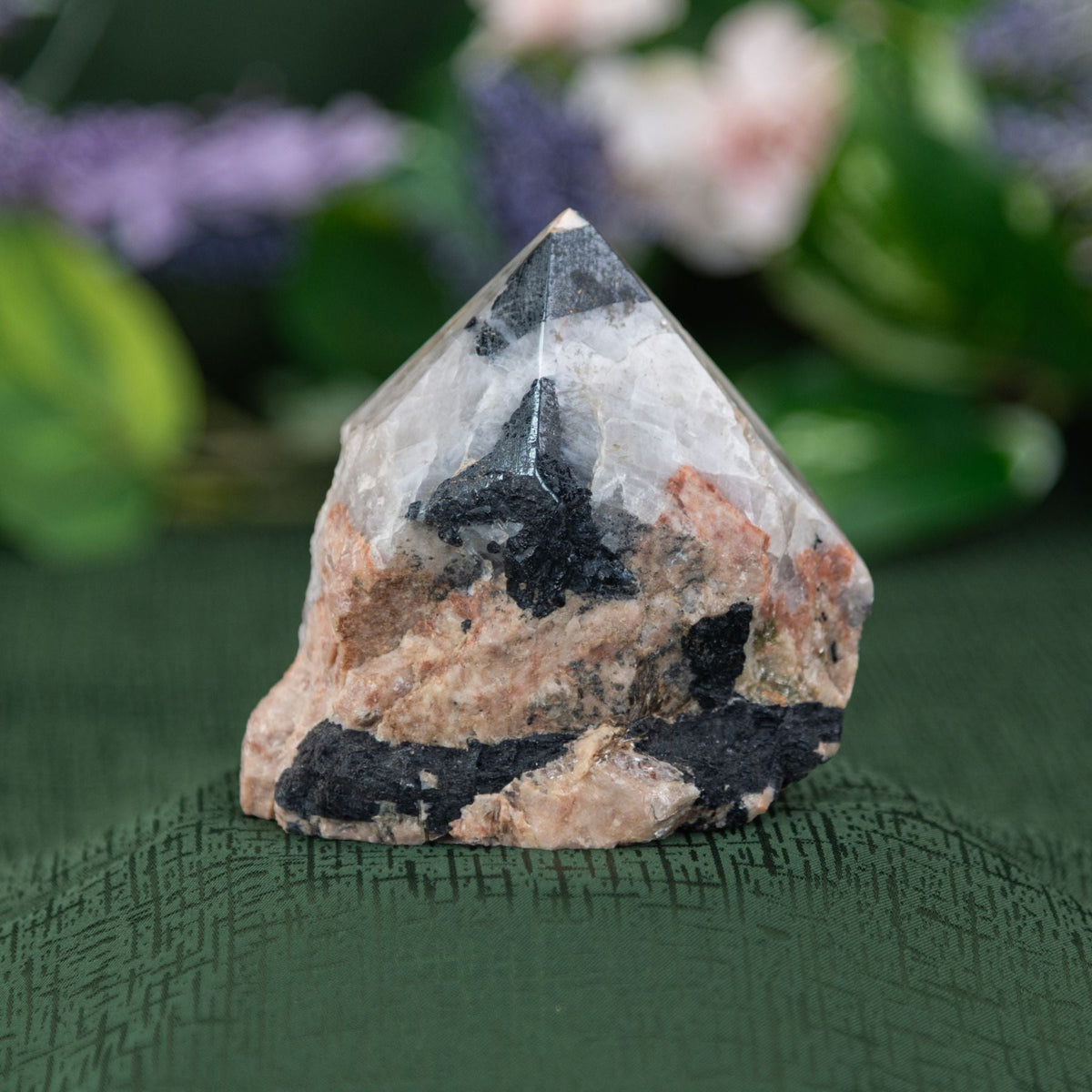 Black Tourmaline with Feldspar