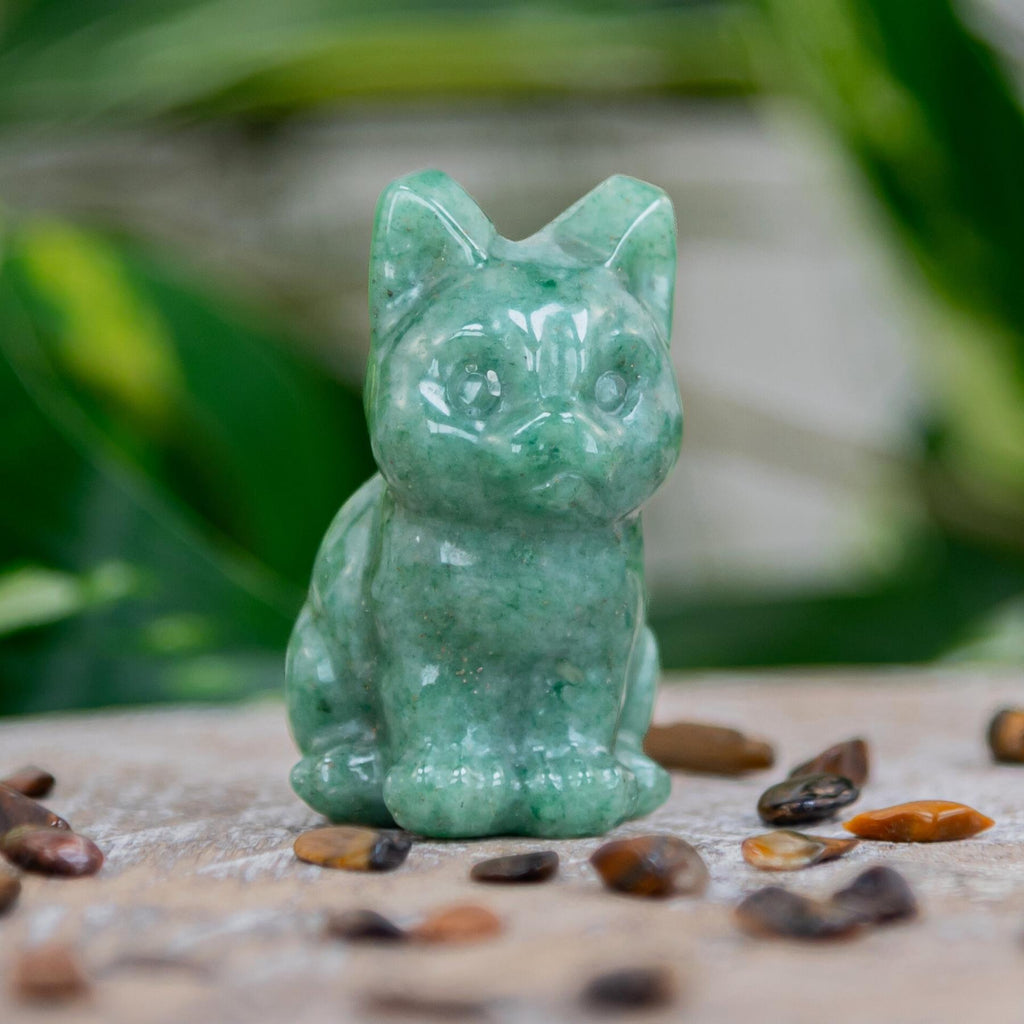 Green Aventurine Cat Statue