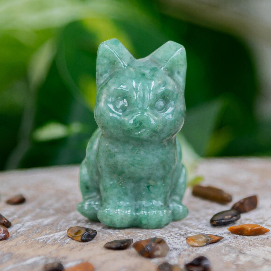 Green Aventurine Cat Statue
