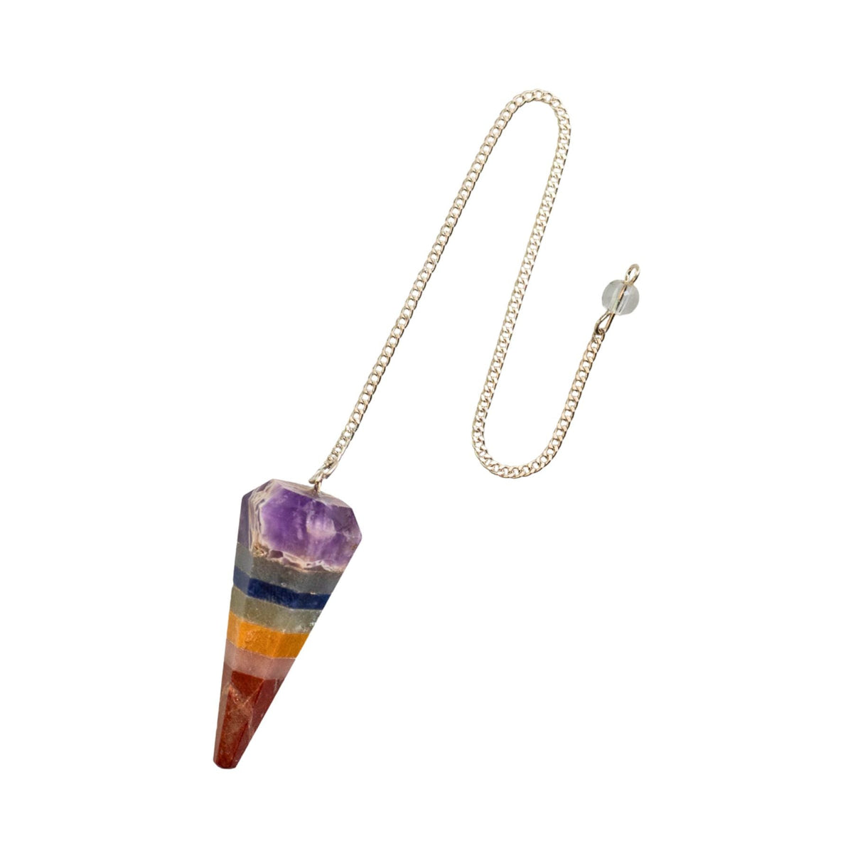 7 Chakra Faceted Pendulum