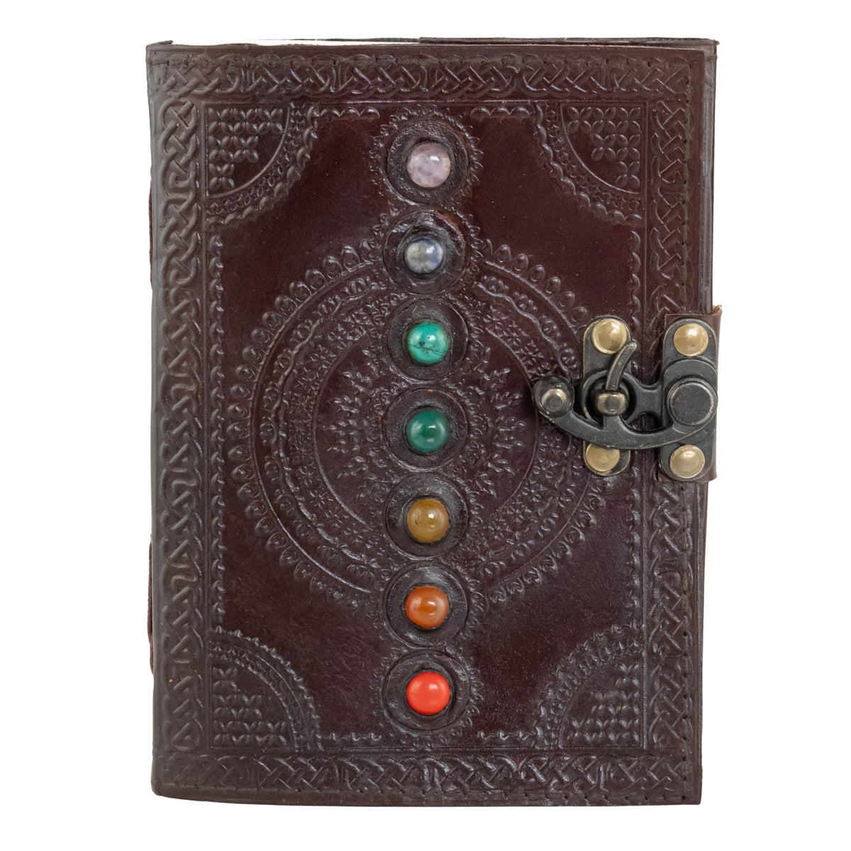 7 Chakra Stone Leather Journal