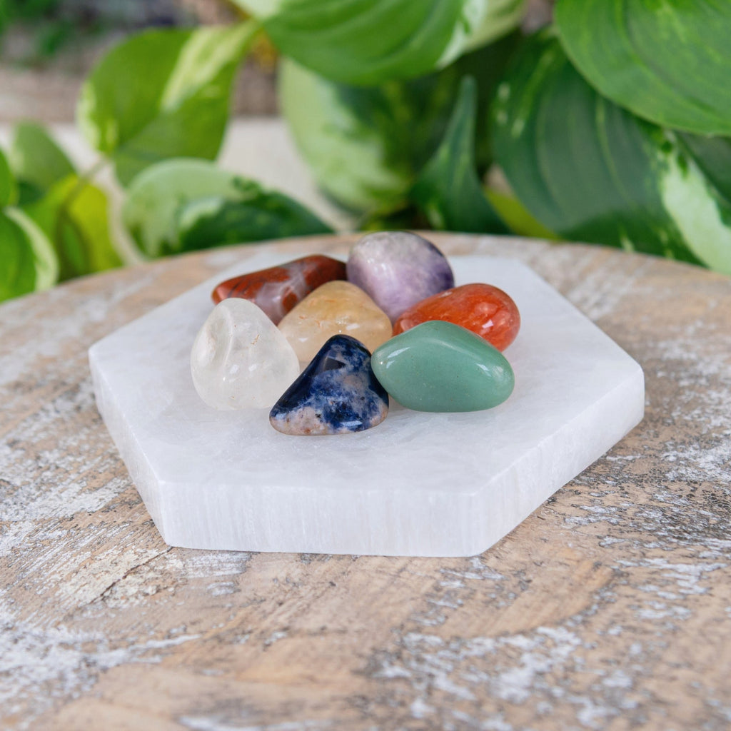 Chakra Stone Set With Hexagon Charging Plate