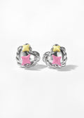 Stellar Silver Heart Stud Earrings