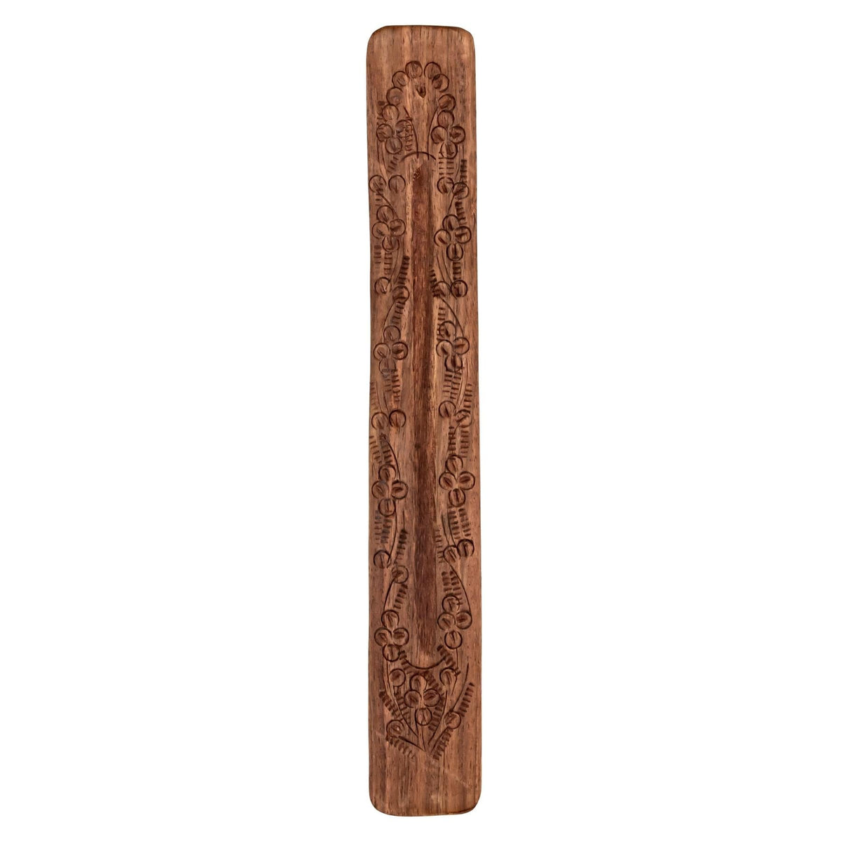 Floral Carved Wood Incense Holder