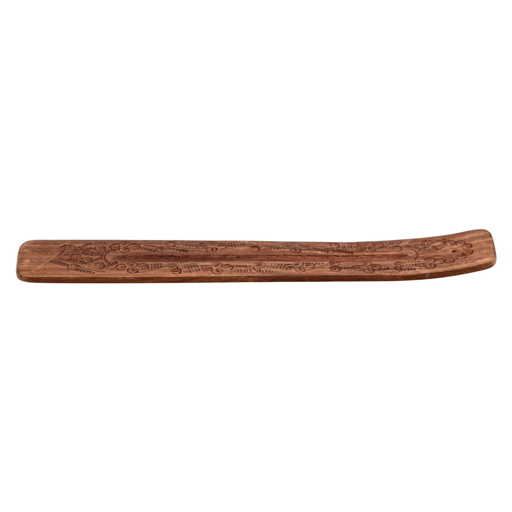 Floral Carved Wood Incense Holder