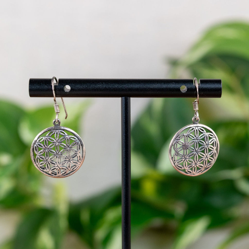 Flower of Life Sterling Silver Earrings