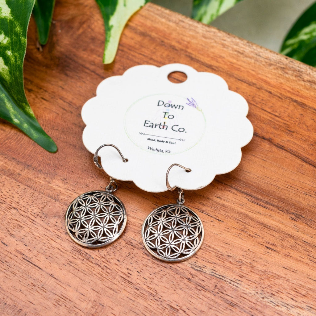 Flower of Life Sterling Silver Earrings