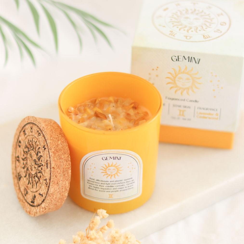 Scented Zodiac Crystal Candle