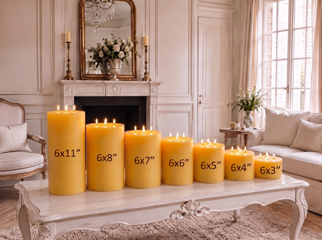 6x4" Yellow Beeswax Pillar Candle