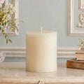 4x4 Inch White Beeswax Pillar Candle