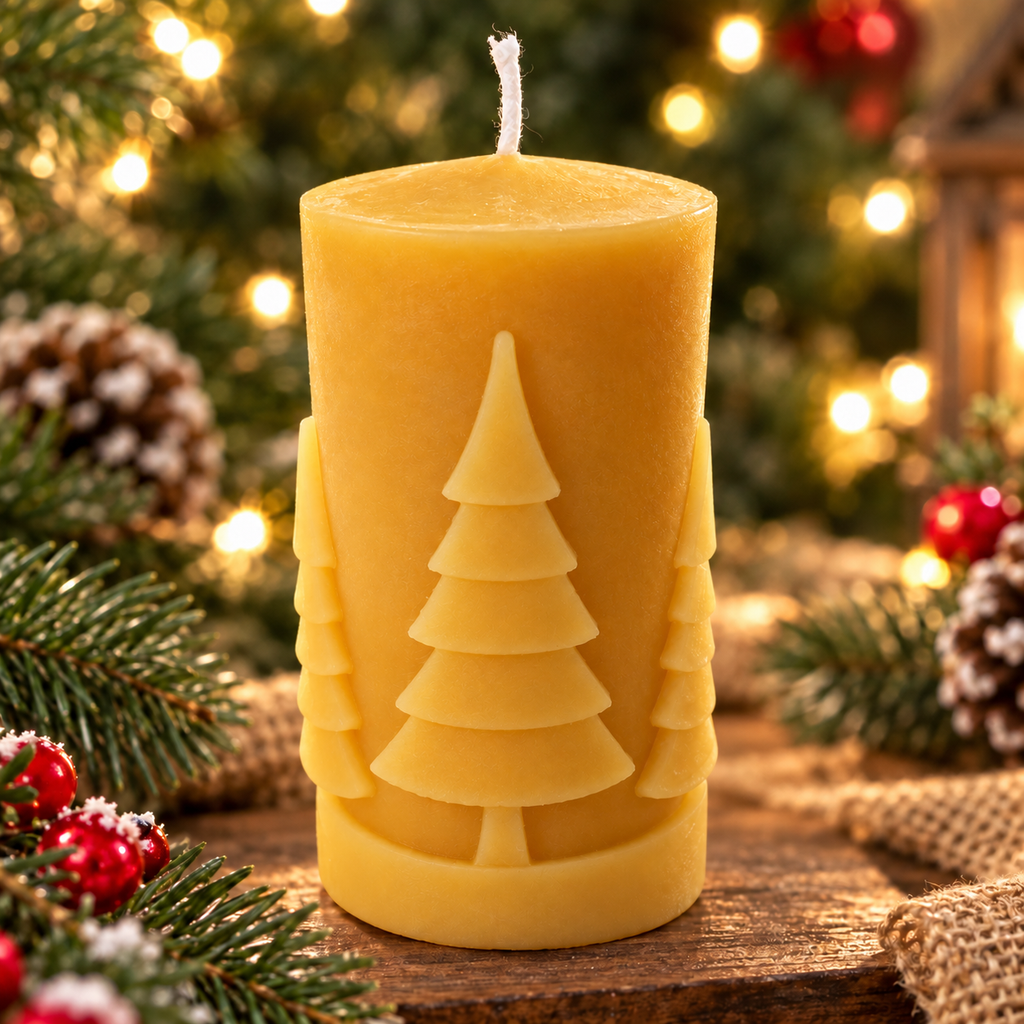 Frosty The Snowman Beeswax Pillar Candle