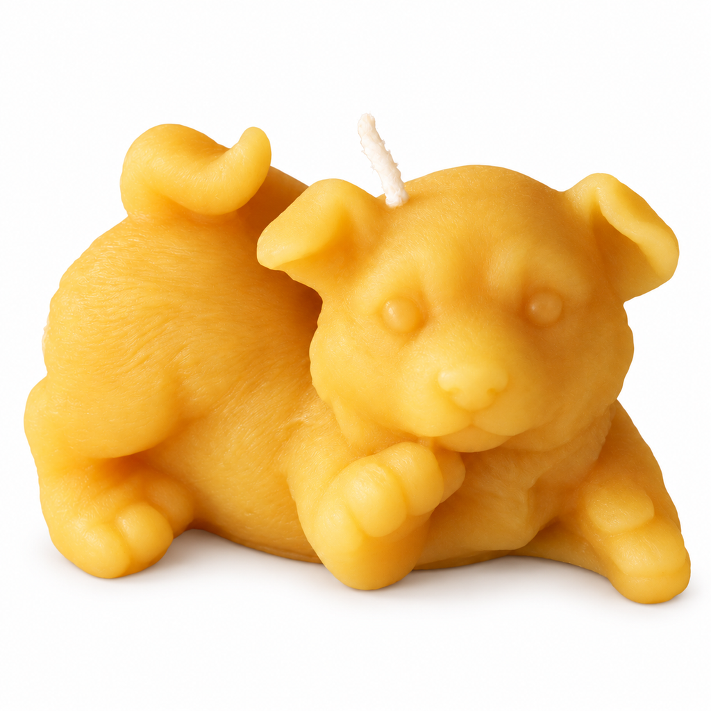 Puppy Dog Giving Paw Beeswax Candle