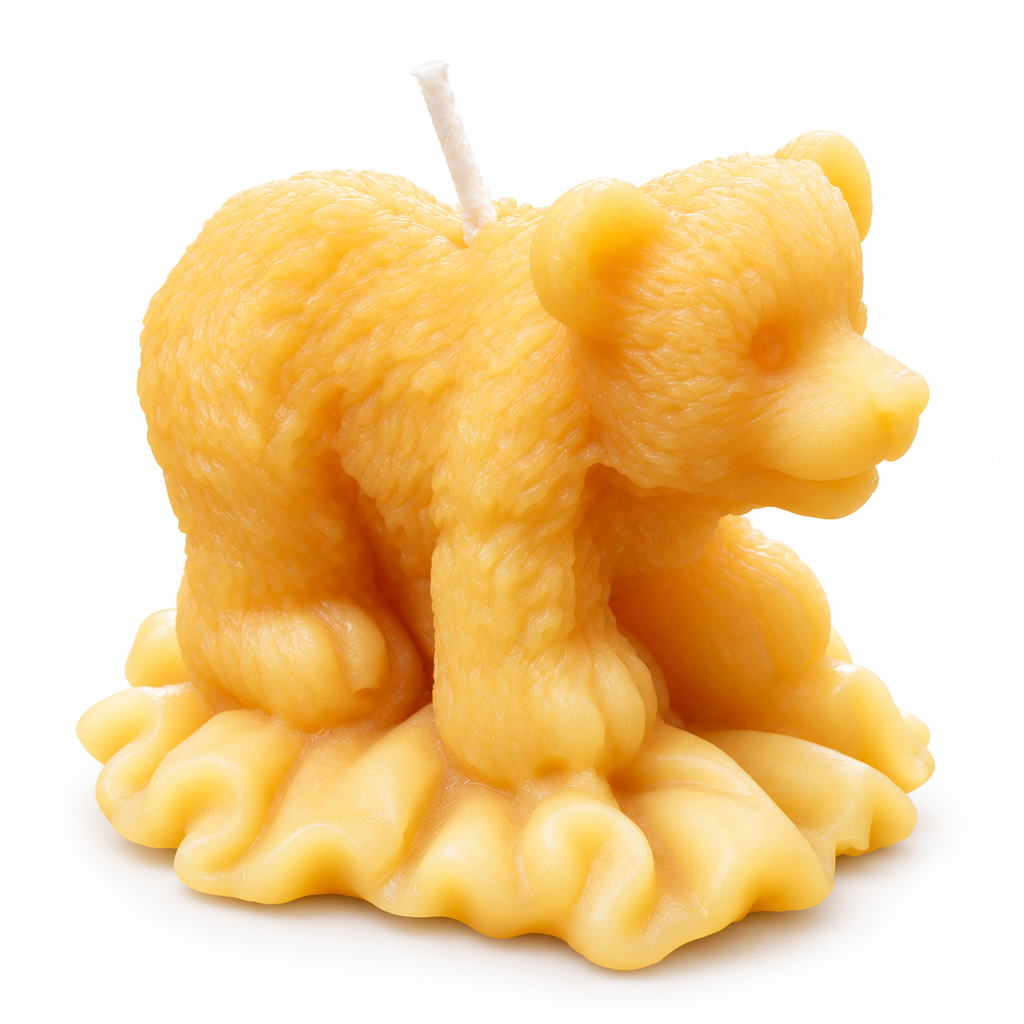 Baby Bear Cub Beeswax Candle