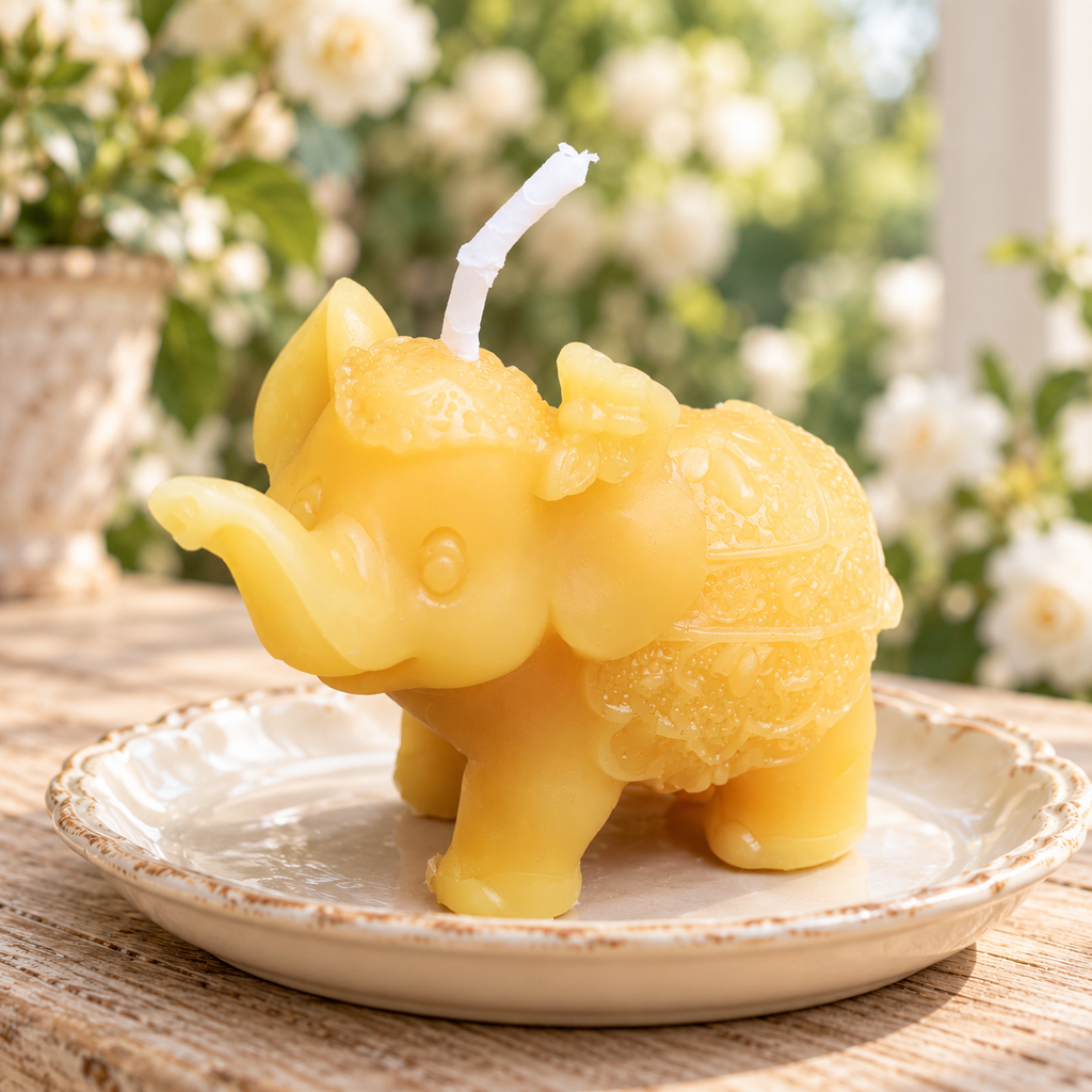 African Elephant Beeswax Candle