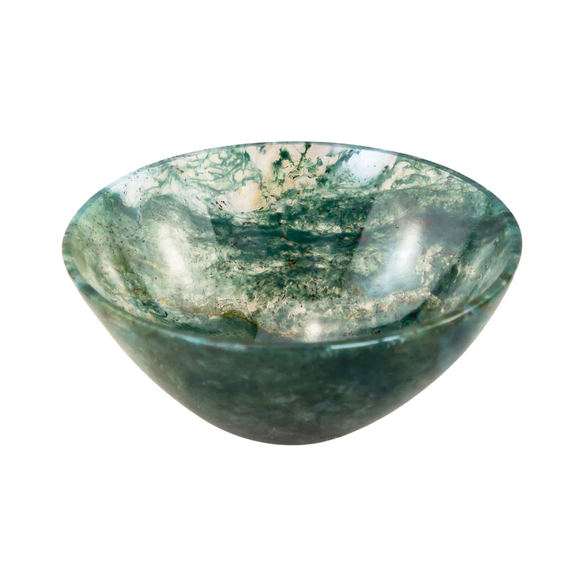 Small Green Moss Agate Bowl