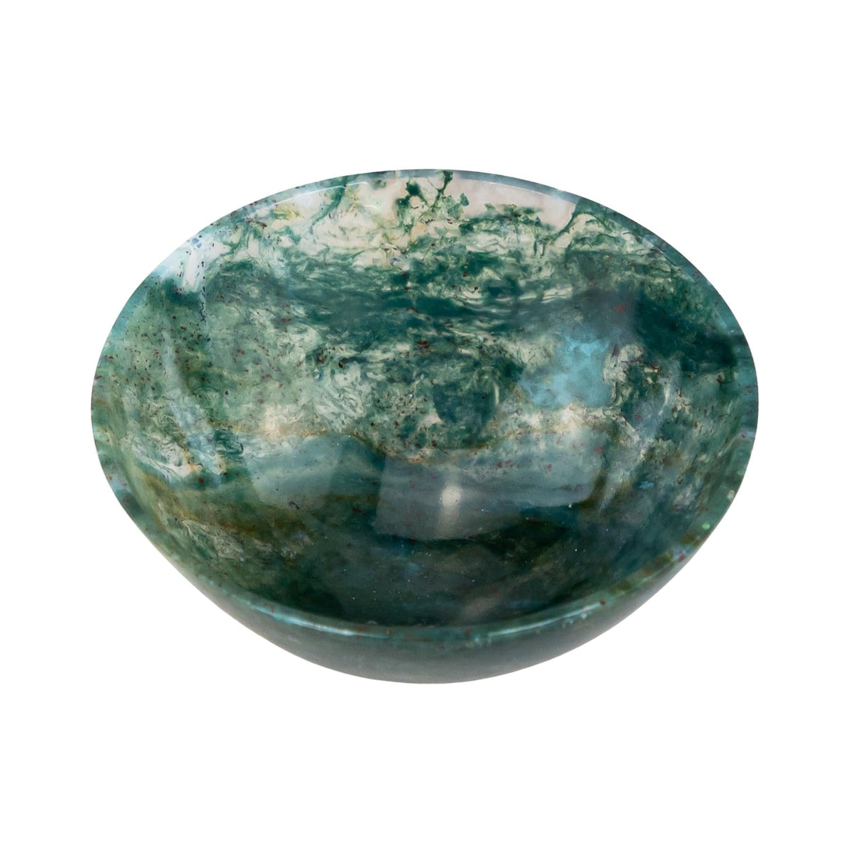 Small Green Moss Agate Bowl