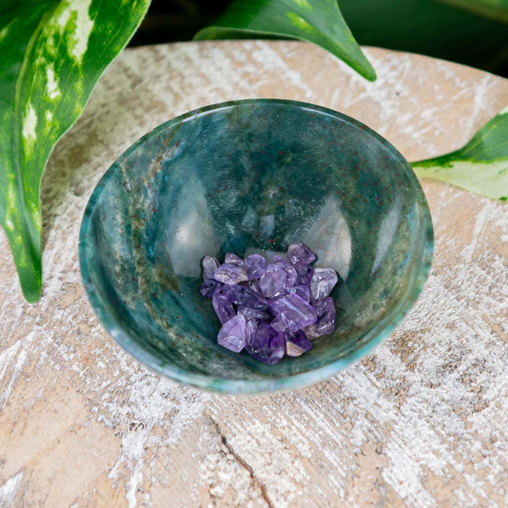 Small Green Moss Agate Bowl