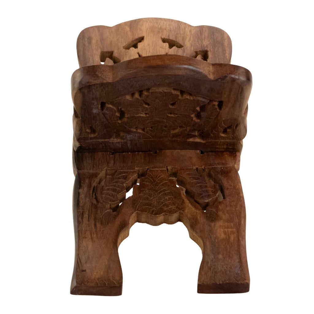 Hand Carved Wooden Book Holder
