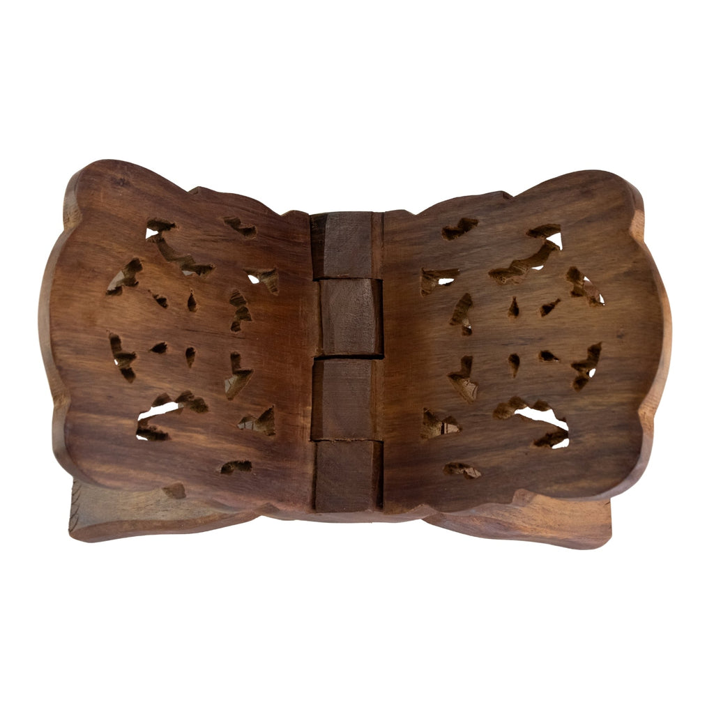 Hand Carved Wooden Book Holder