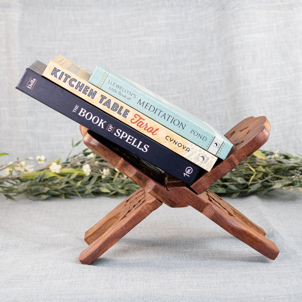 Hand Carved Wooden Book Holder