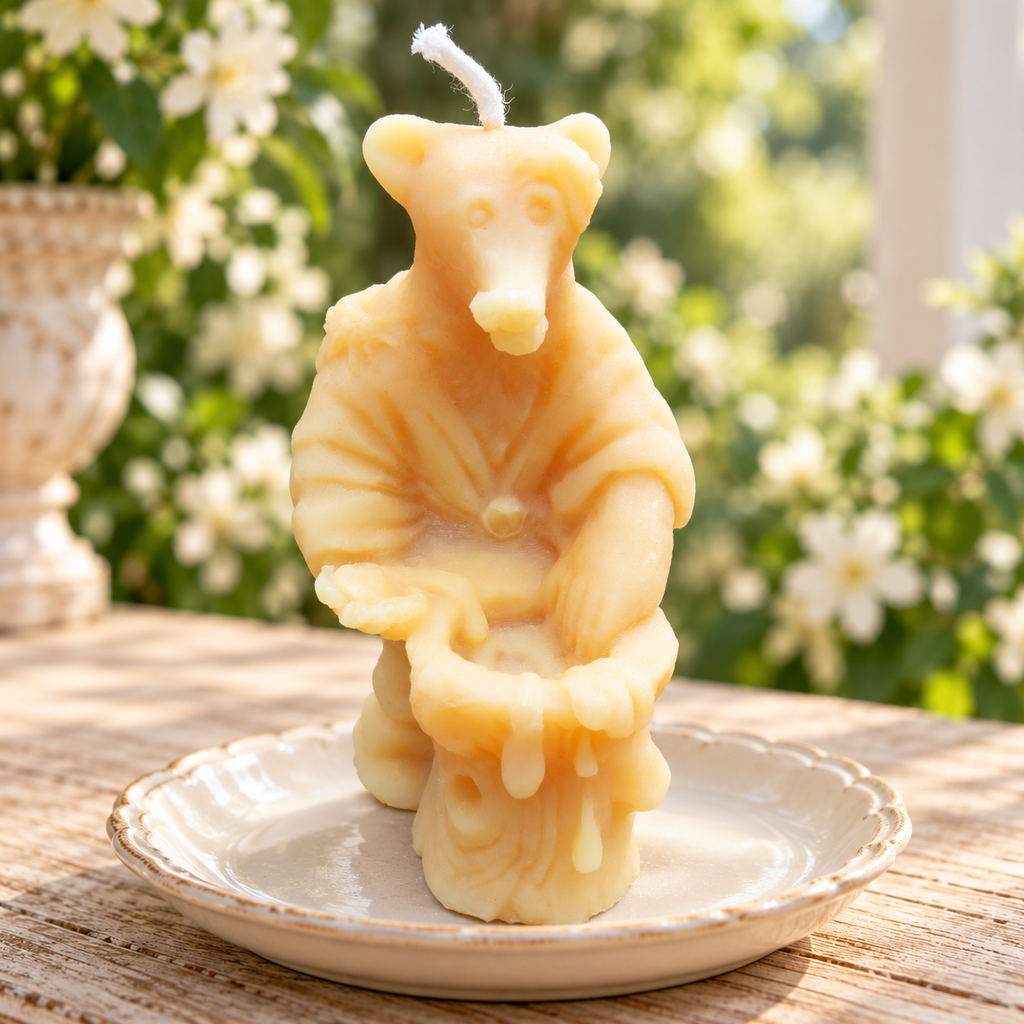Big Bear Honeypot Beeswax Candle