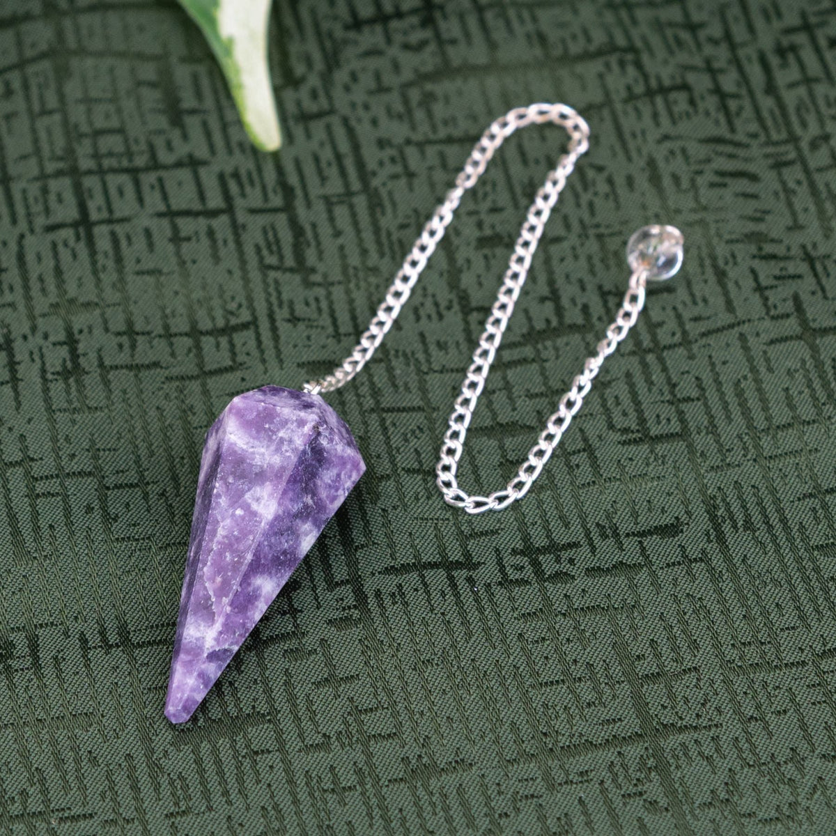 Lepidolite Faceted Pendulum