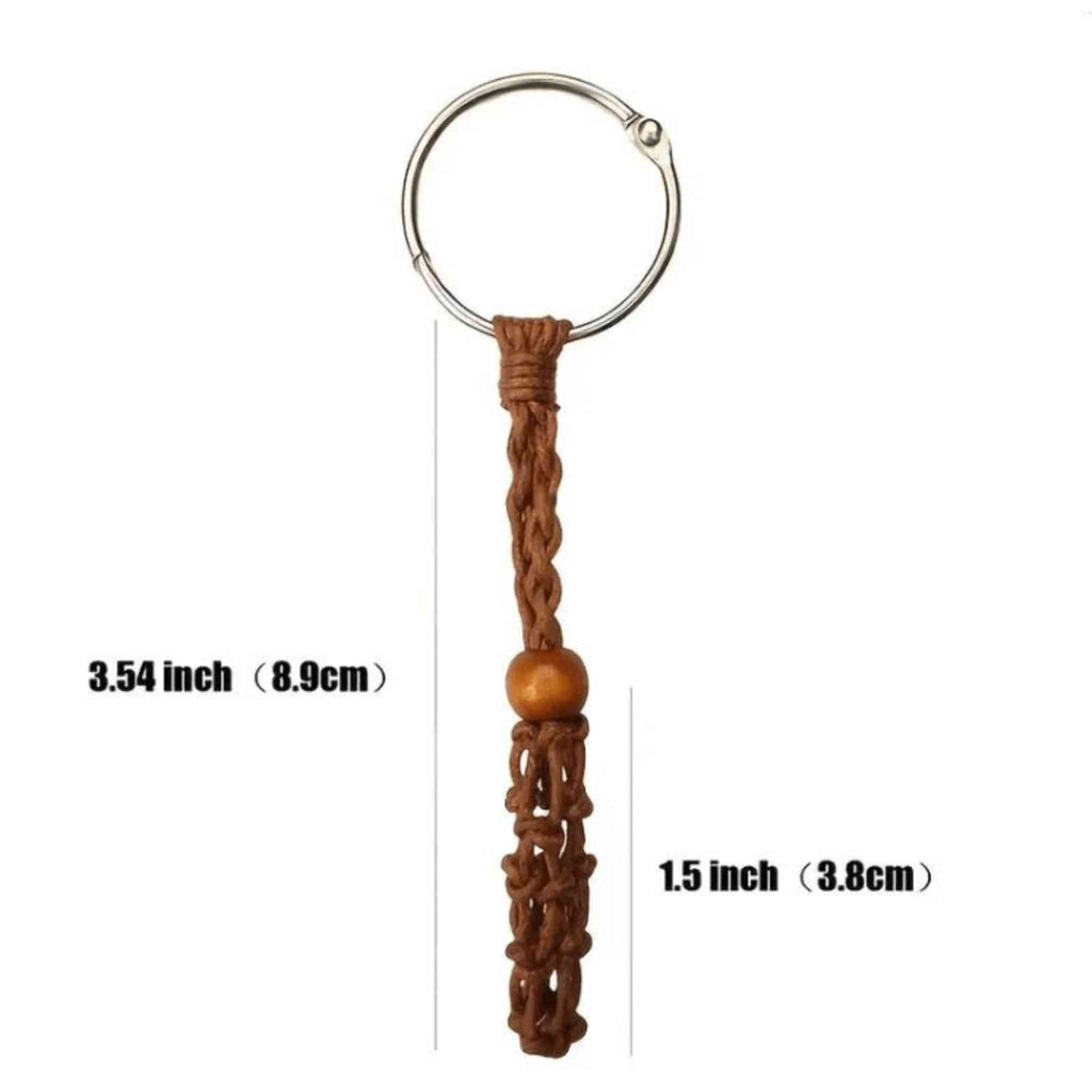 Adjustable Macrame Crystal Holder Keychain