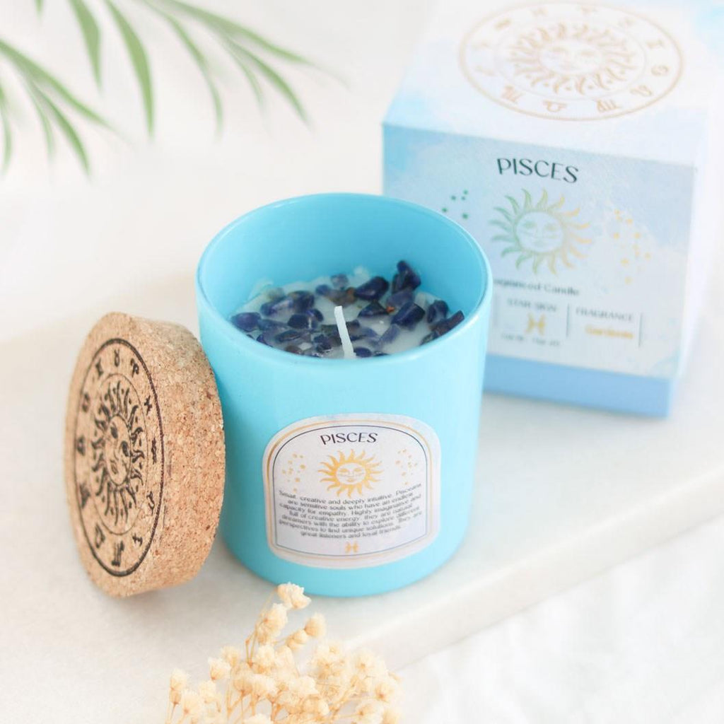 Scented Zodiac Crystal Candle