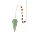 7 Chakra Faceted Green Aventurine Pendulum
