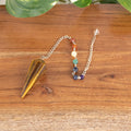 7 Chakra Faceted Tiger's Eye Pendulum