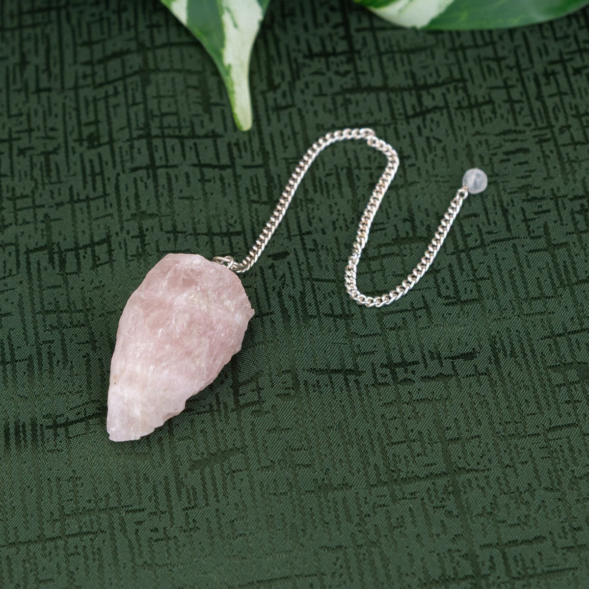 Raw Rose Quartz Pendulum