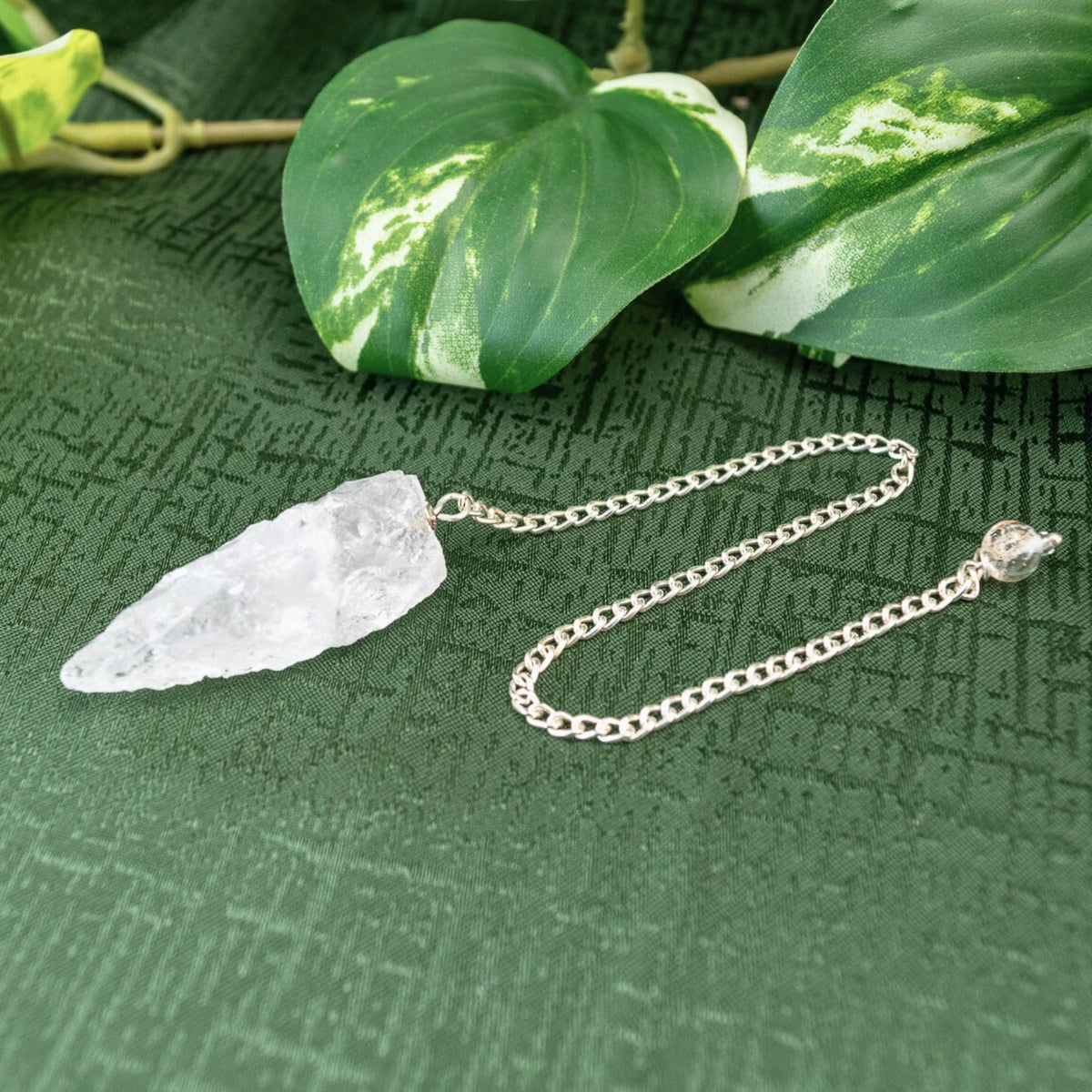 Raw Clear Quartz Pendulum