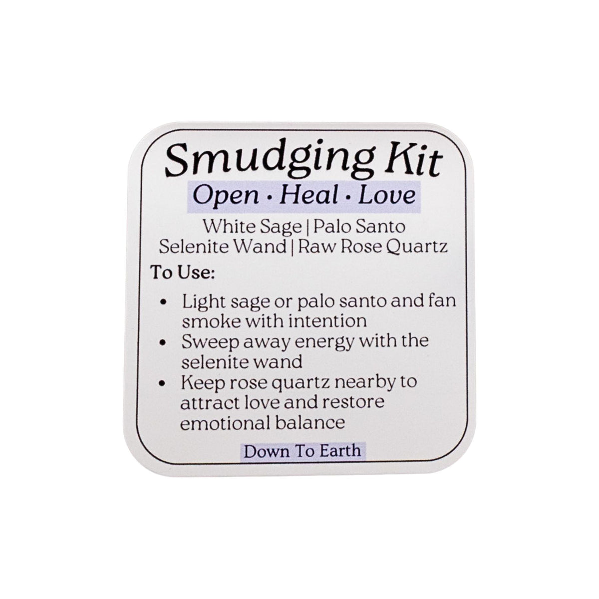 Rose Quartz Smudging Kit