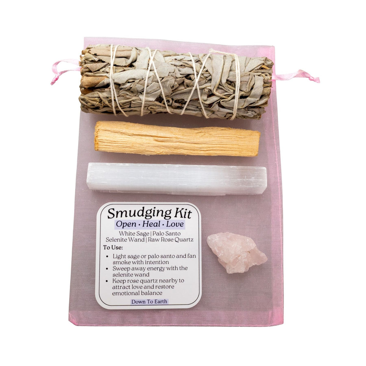 Rose Quartz Smudging Kit