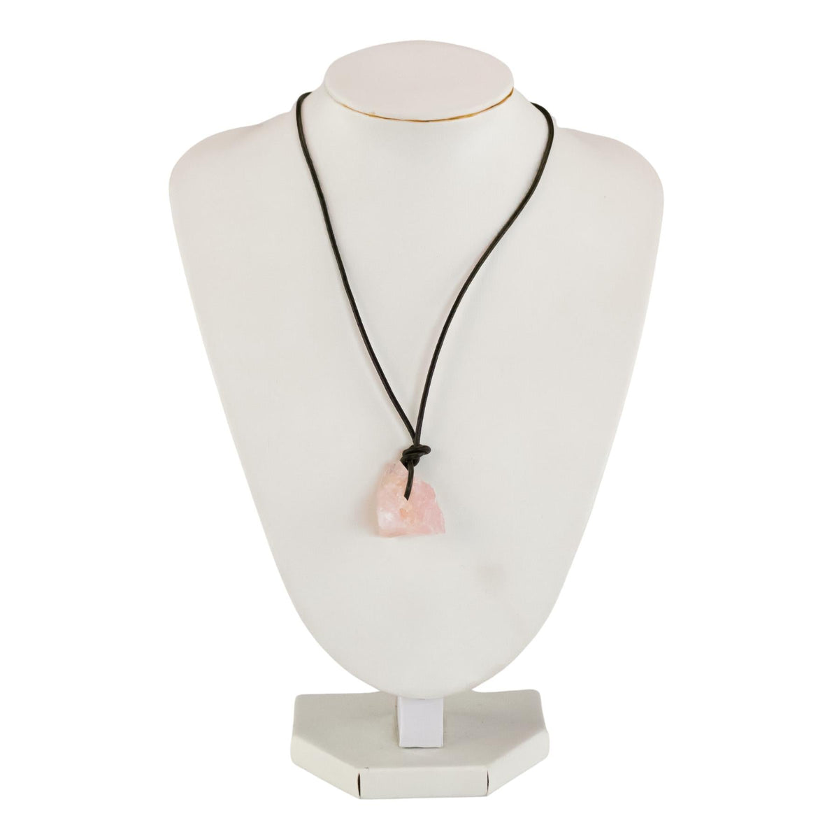 Rose Quartz Leather Cord Necklace