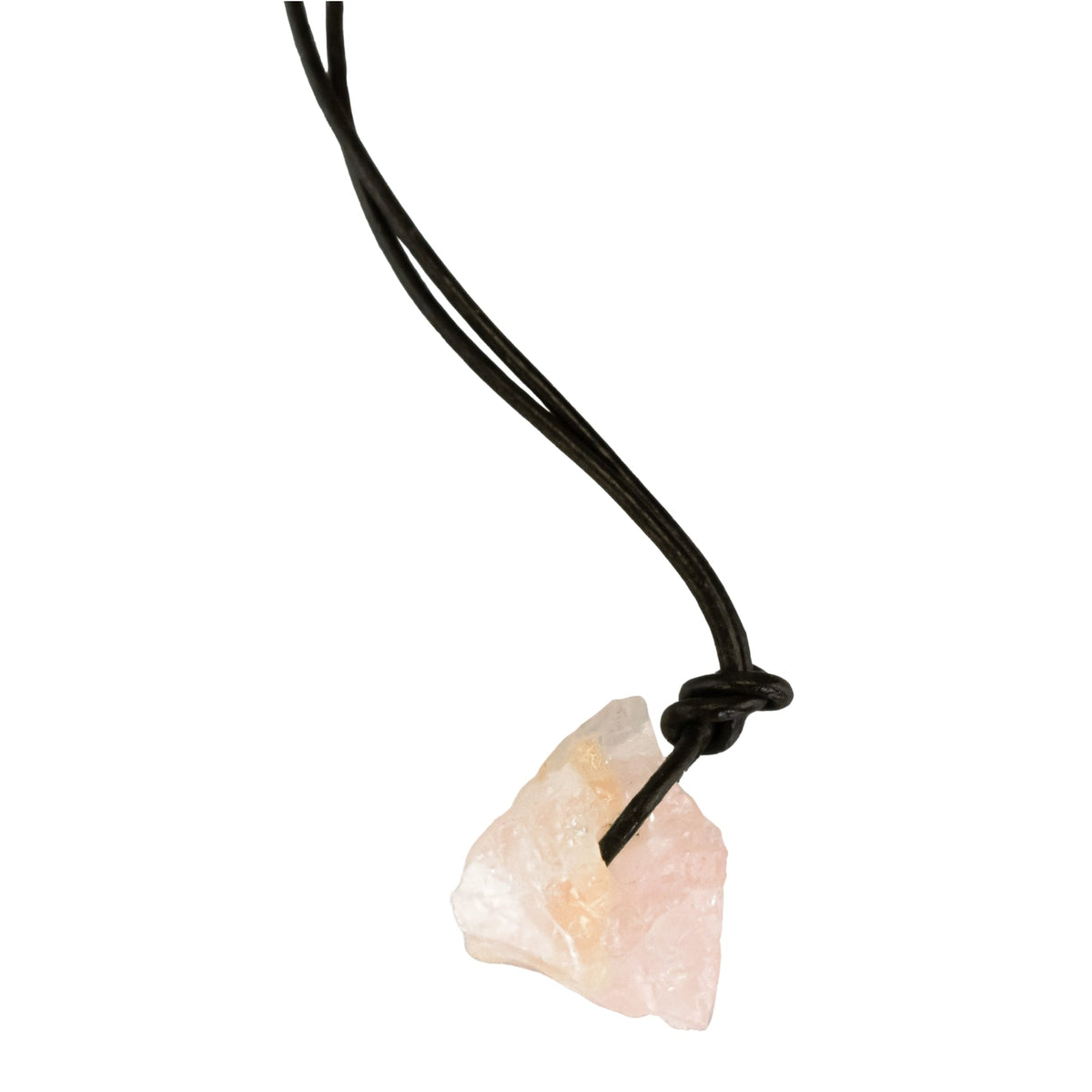 Rose Quartz Leather Cord Necklace