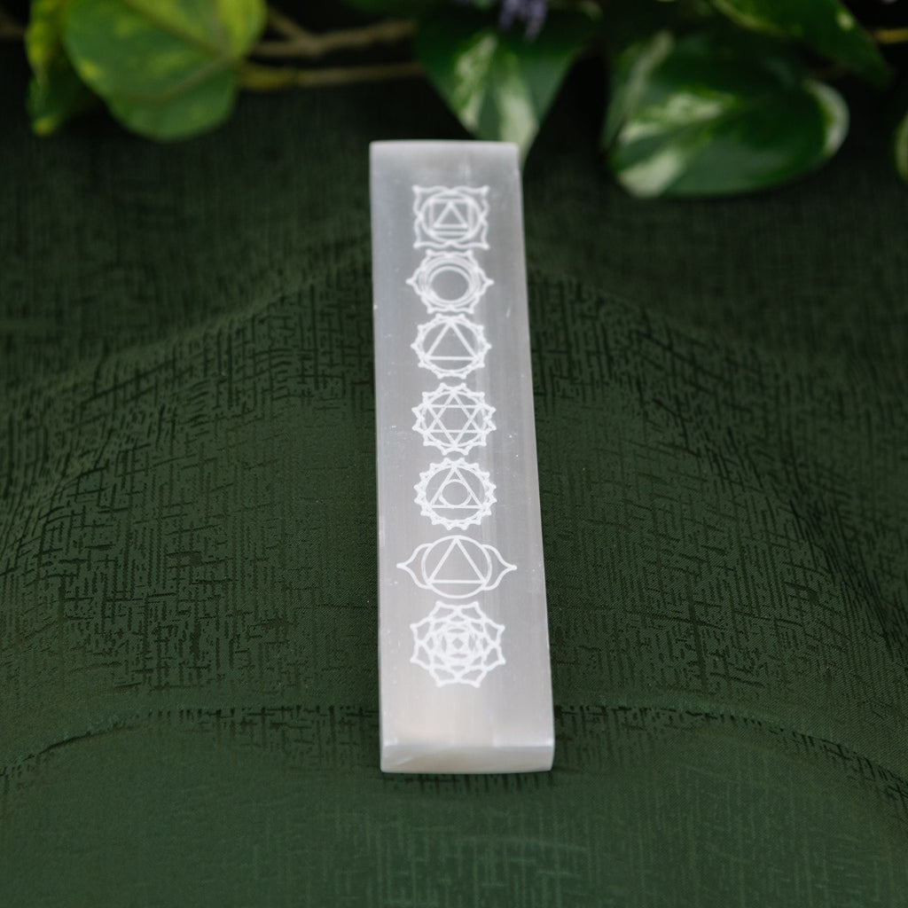 Selenite Chakra Engraved Charging Plate