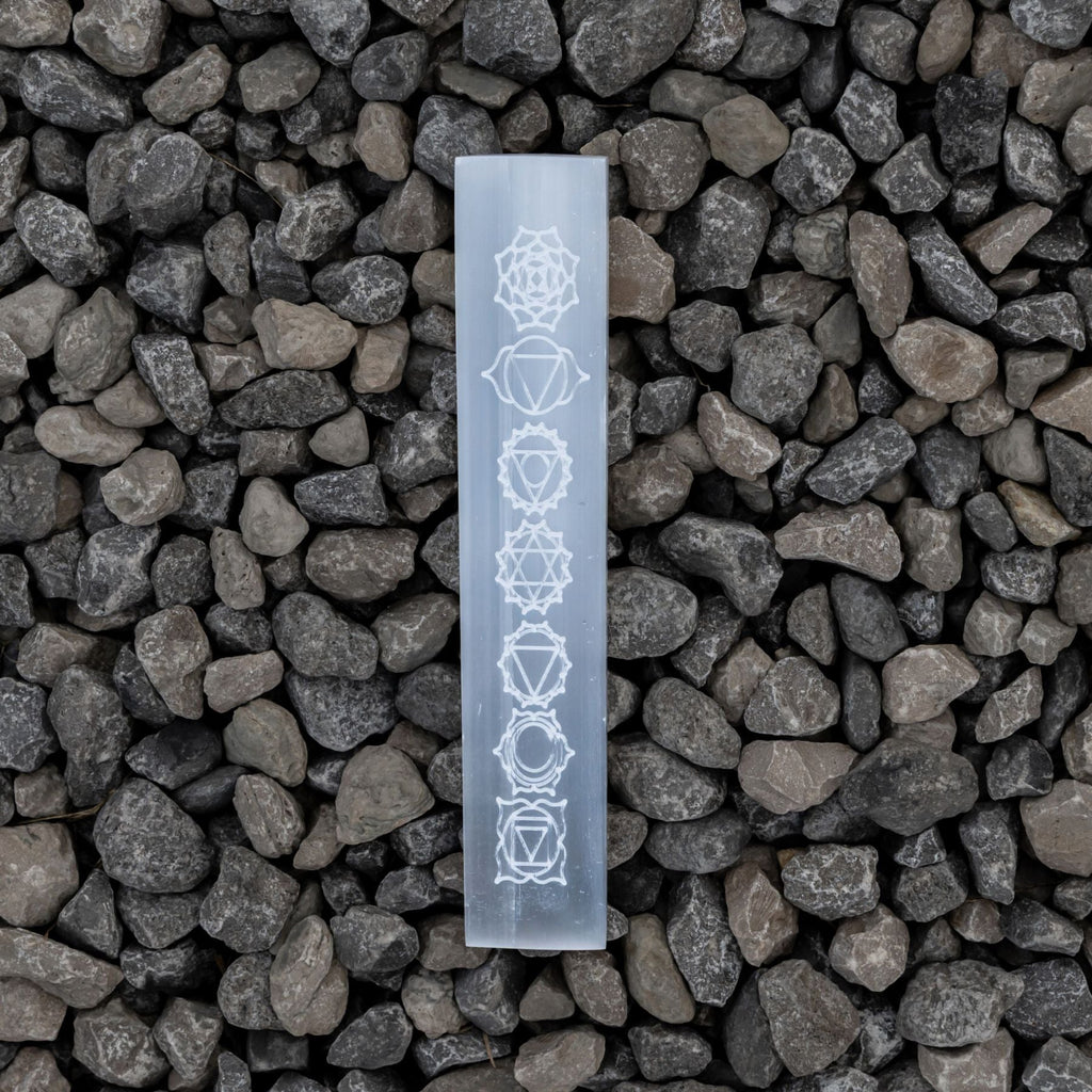 Selenite Chakra Engraved Charging Plate