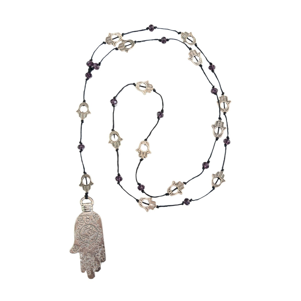 Silver Hamsa Bead Necklace