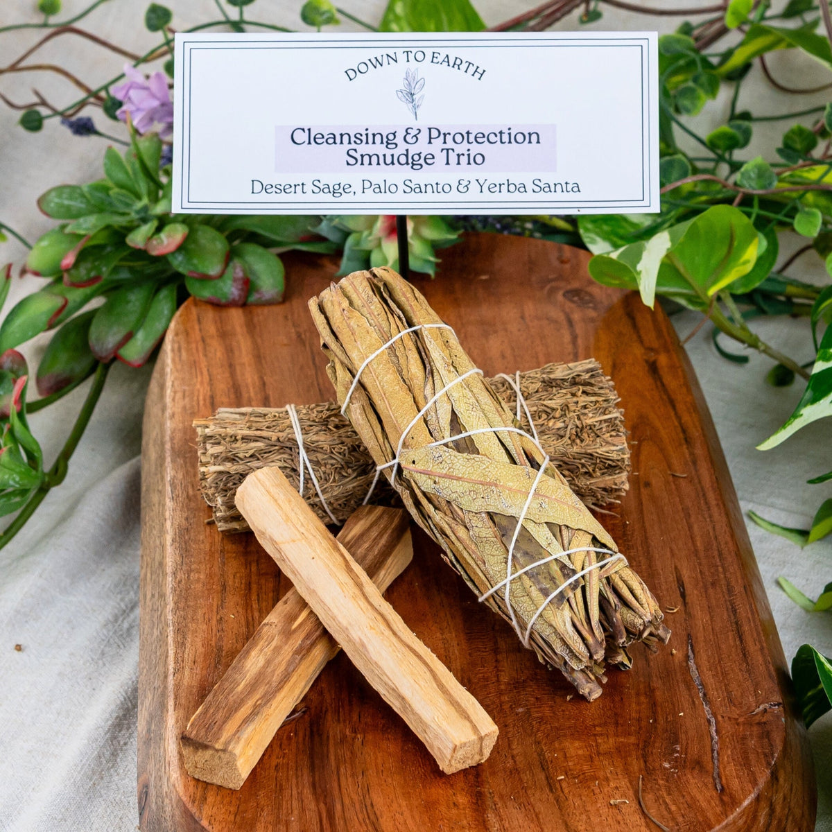 Cleansing & Protection Smudging Trio: Desert Sage, Palo Santo & Yerba Santa